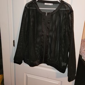 Black mesh bomber jacket XL